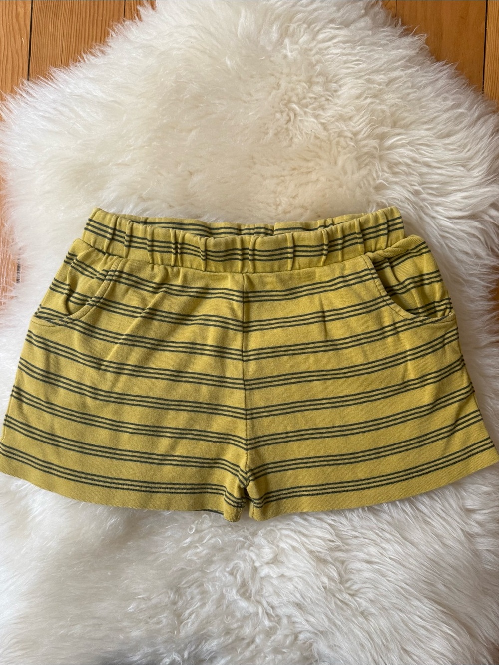 Misha And Puff Yellow Striped Kids Shorts